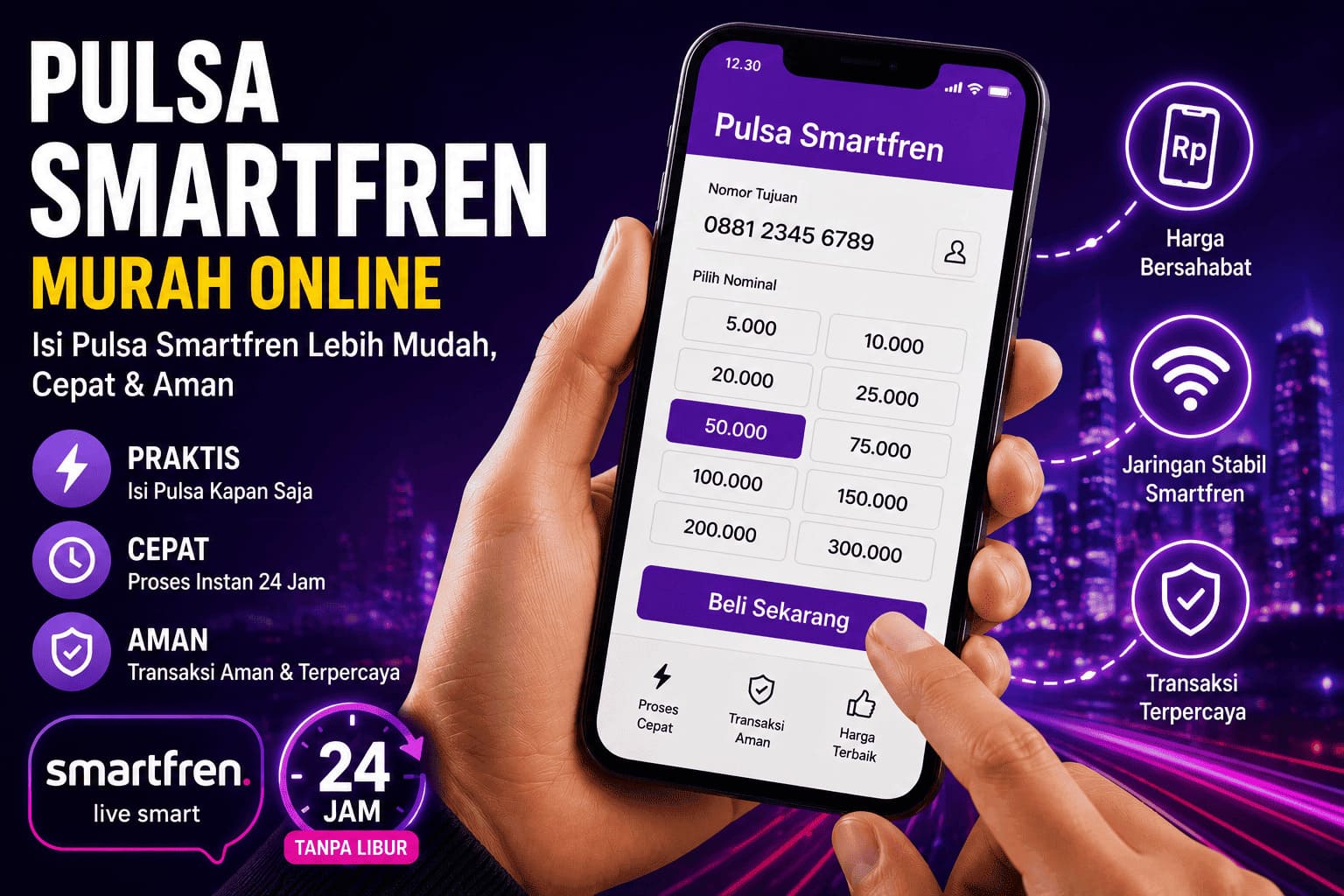 Pulsa Smartfren Murah Online 24 Jam | Isi Pulsa Cepat & Aman