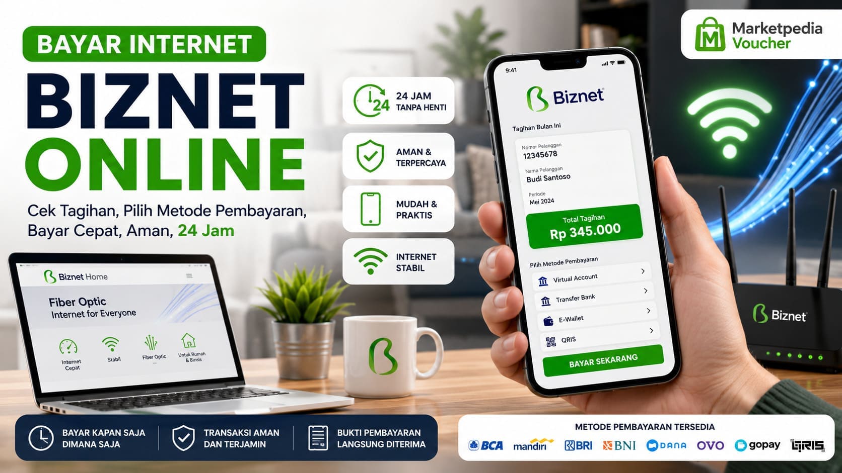 Bayar Internet Biznet online untuk cek tagihan dan pembayaran cepat