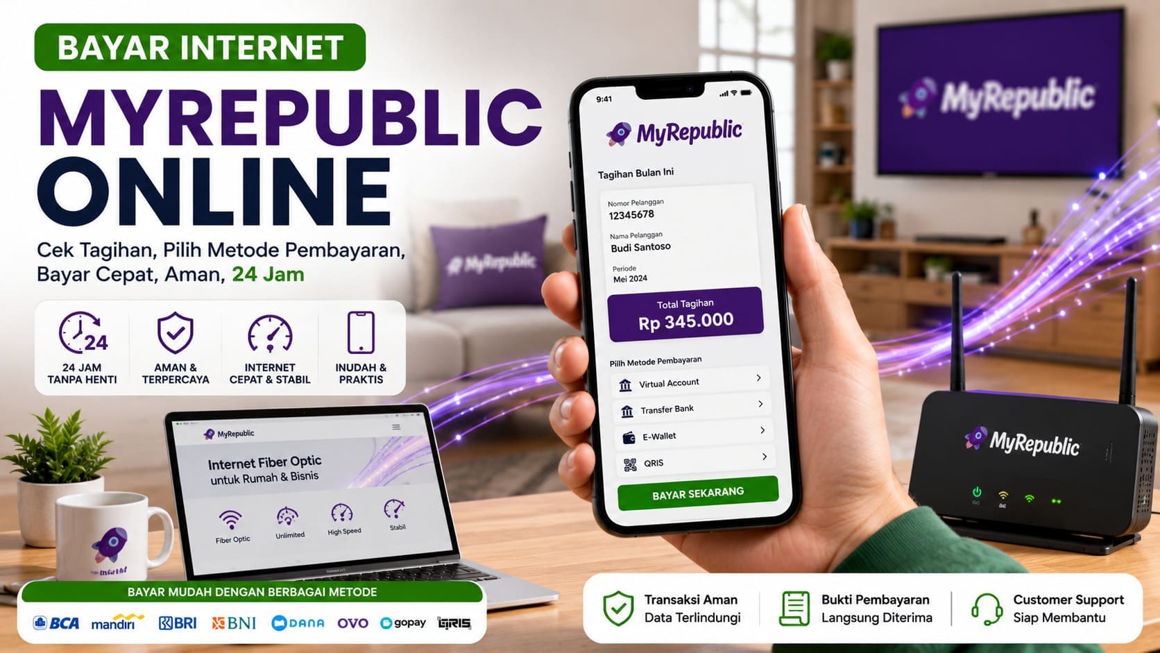 Bayar Internet MyRepublic online untuk cek tagihan dan pembayaran digital
