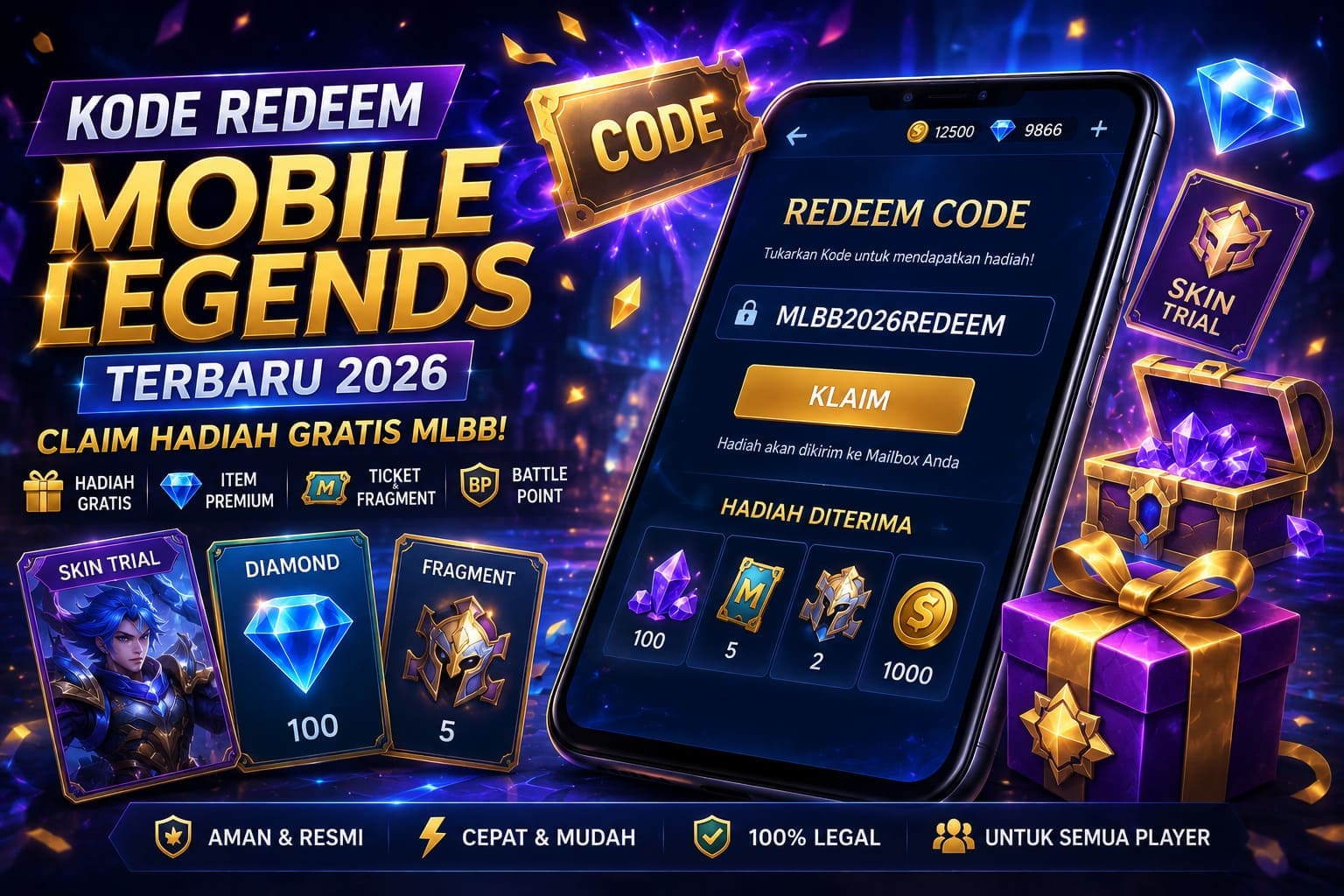 Kode redeem Mobile Legends terbaru 2026 untuk mendapatkan hadiah gratis MLBB