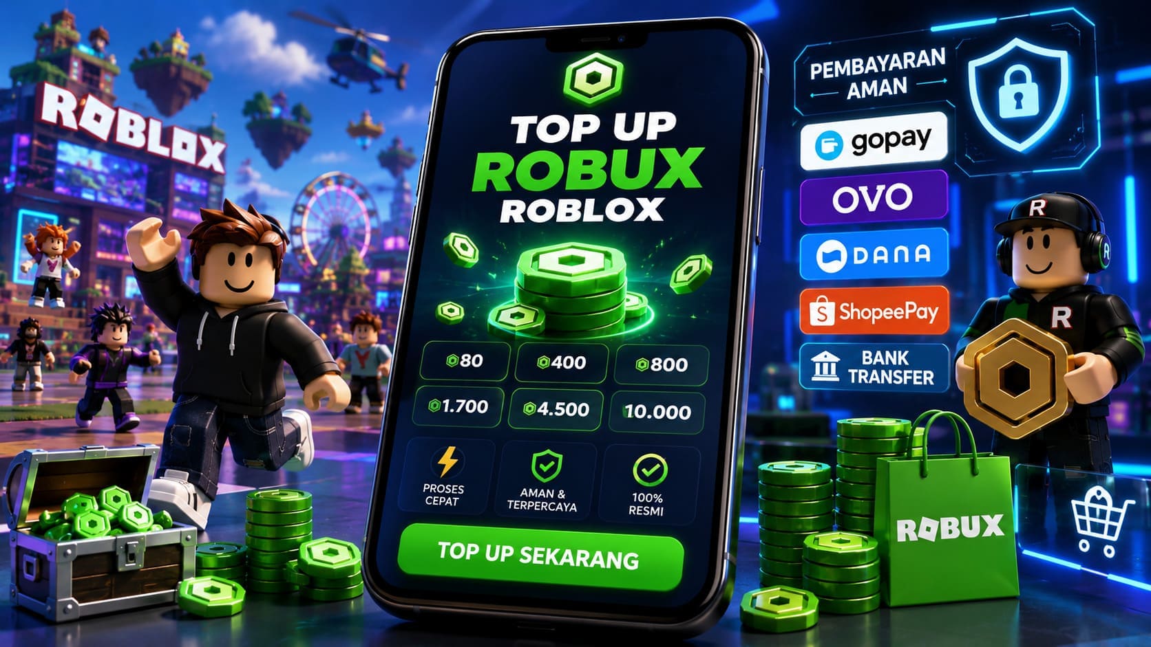 Top Up Robux Roblox Online murah dan aman untuk pemain Indonesia 2026