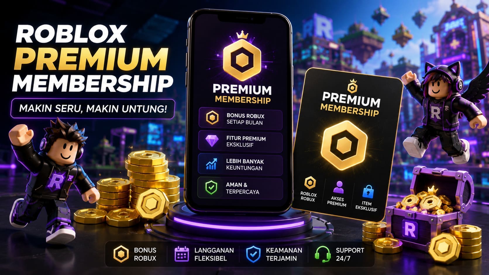 Roblox Premium Membership manfaat bonus Robux dan fitur premium Roblox 2026