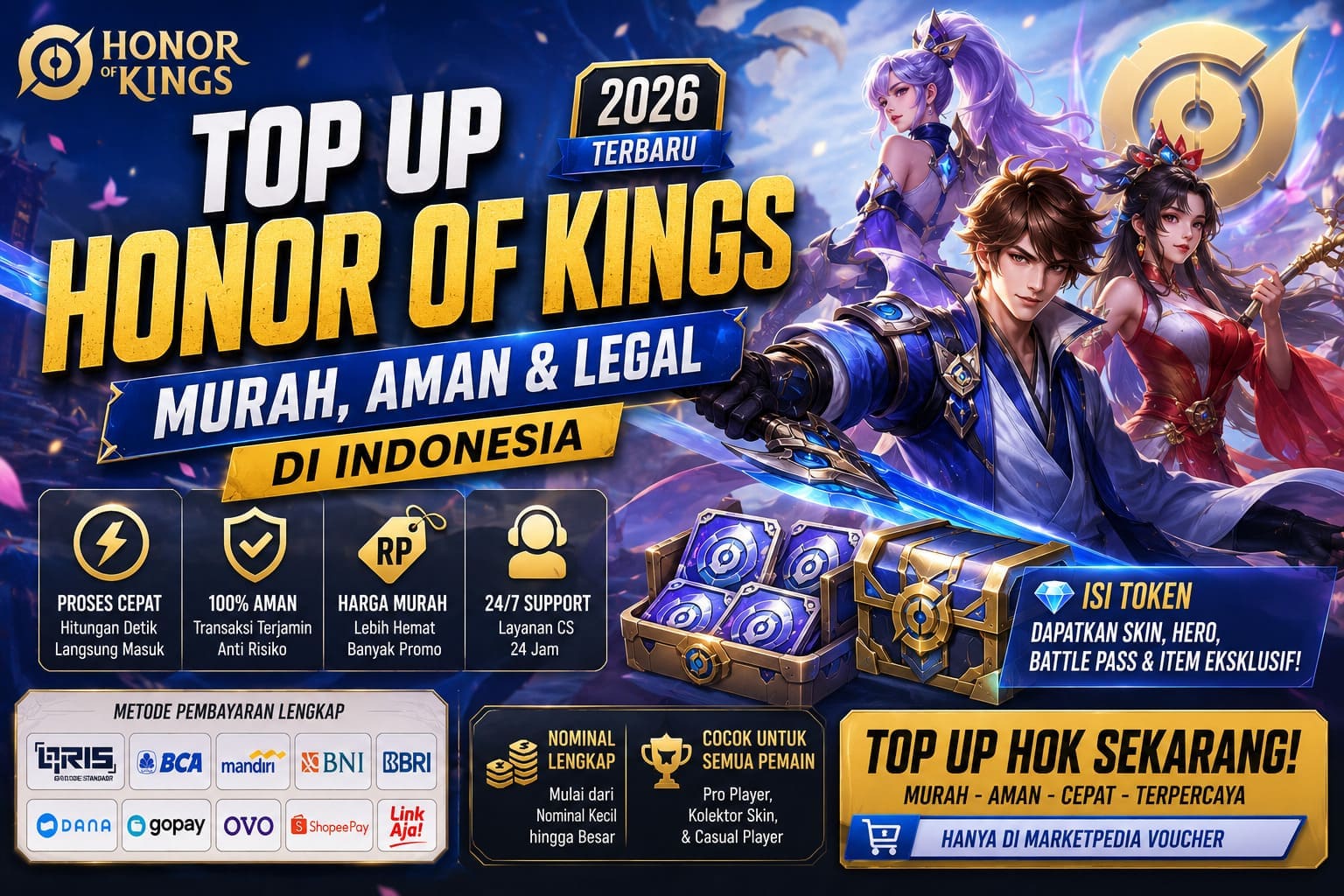 Top Up Honor of Kings Murah Aman dan Legal di Indonesia
