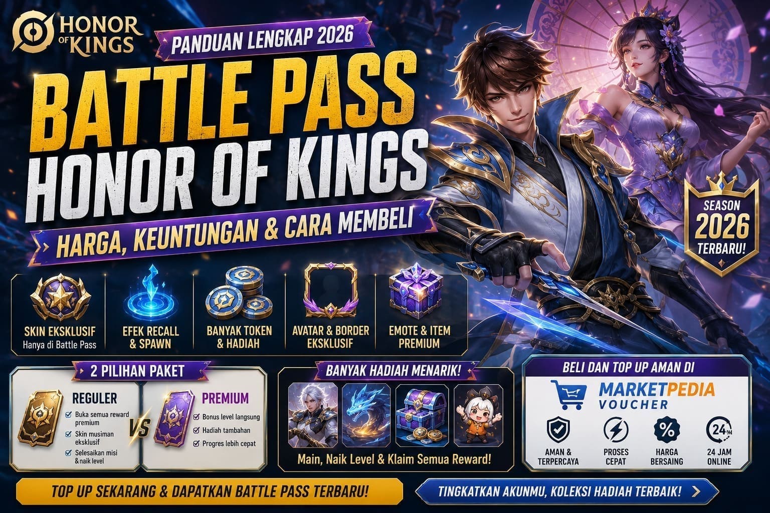 Battle Pass Honor of Kings Harga Keuntungan dan Cara Membeli
