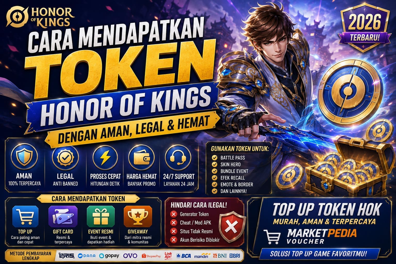 Cara Mendapatkan Token Honor of Kings dengan Aman Legal dan Hemat