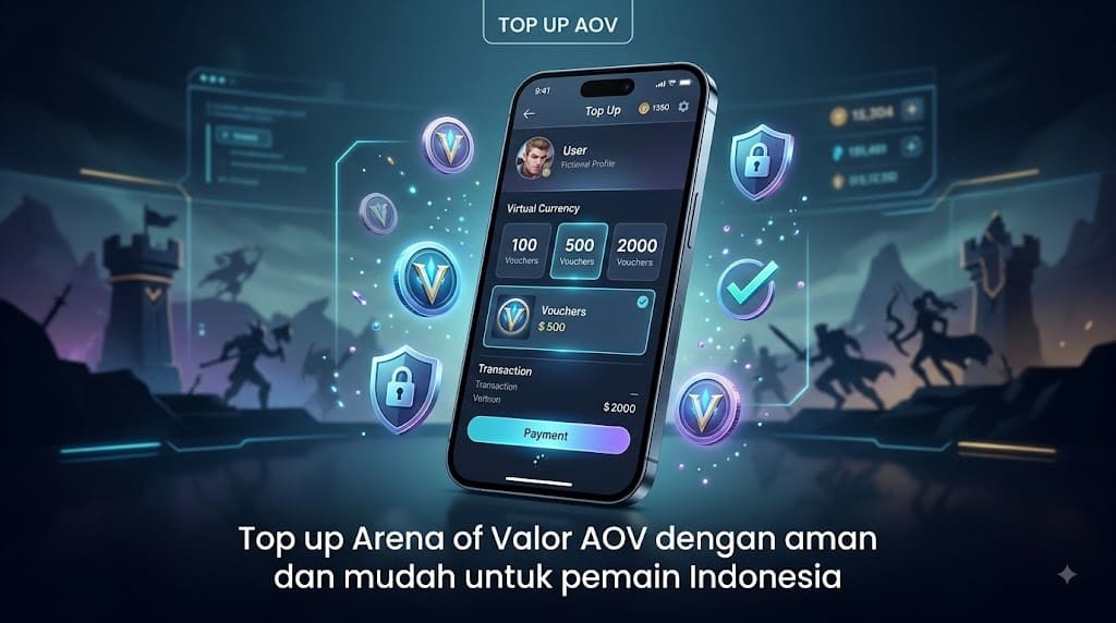 Top up Arena of Valor AOV dengan aman dan mudah untuk pemain Indonesia