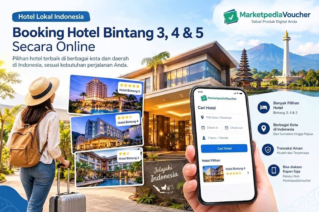 Hotel lokal Indonesia bintang 3 4 dan 5 yang dapat dibooking online melalui MarketpediaVoucher