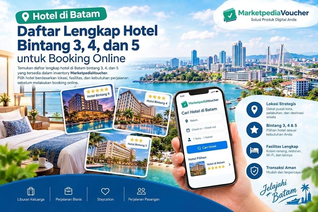 Daftar hotel di Batam bintang 3 4 dan 5 yang dapat dibooking online melalui MarketpediaVoucher
