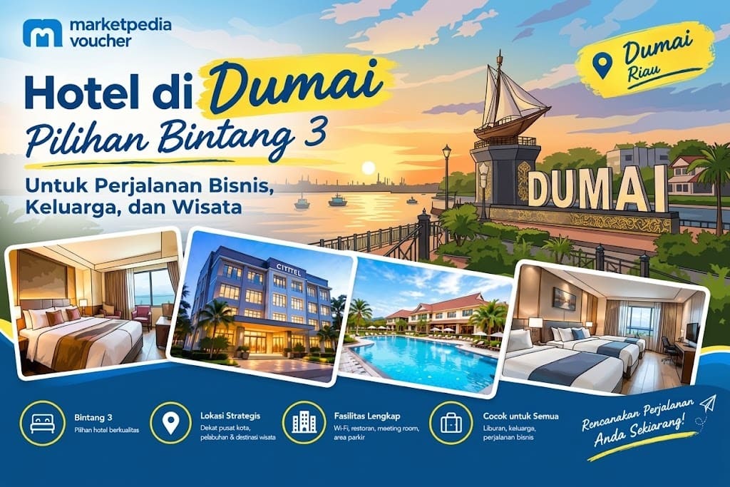 Pilihan hotel di Dumai bintang 3 untuk perjalanan bisnis, kunjungan keluarga, dan wisata di Kota Dumai, Riau.